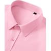 Alimens & Gentle Mens Short Sleeve Dress Shirt Wrinkle Free Wedding Business Casual Summer Button Down Shirt with Pocket(Pink)