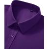 Alimens & Gentle Mens Short Sleeve Dress Shirt Wrinkle Free Wedding Business Casual Summer Button Down Shirt with Pocket(Purple)