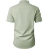 Alimens & Gentle Mens Short Sleeve Dress Shirt Wrinkle Free Wedding Business Casual Summer Button Down Shirt with Pocket(Sage Green)