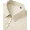 Alimens & Gentle Mens Short Sleeve Dress Shirt Wrinkle Free Wedding Business Casual Summer Button Down Shirt with Pocket(Tan)