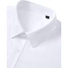 Alimens & Gentle Mens Short Sleeve Dress Shirt Wrinkle Free Wedding Business Casual Summer Button Down Shirt with Pocket(White)