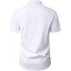 Alimens & Gentle Mens Short Sleeve Dress Shirt Wrinkle Free Wedding Business Casual Summer Button Down Shirt with Pocket(White)