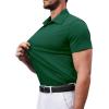 Alimens & Gentle Men’s Short Sleeve Dress Shirts Stretch Regular Fit Shirt Casual Button Down Business Shirts(Army Green)
