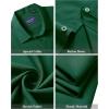 Alimens & Gentle Men’s Short Sleeve Dress Shirts Stretch Regular Fit Shirt Casual Button Down Business Shirts(Army Green)