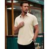 Alimens & Gentle Men’s Short Sleeve Dress Shirts Stretch Regular Fit Shirt Casual Button Down Business Shirts(Beige)