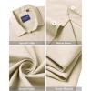 Alimens & Gentle Men’s Short Sleeve Dress Shirts Stretch Regular Fit Shirt Casual Button Down Business Shirts(Beige)