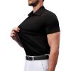 Alimens & Gentle Men’s Short Sleeve Dress Shirts Stretch Regular Fit Shirt Casual Button Down Business Shirts(Black)