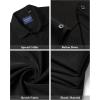 Alimens & Gentle Men’s Short Sleeve Dress Shirts Stretch Regular Fit Shirt Casual Button Down Business Shirts(Black)
