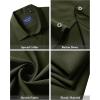 Alimens & Gentle Men’s Short Sleeve Dress Shirts Stretch Regular Fit Shirt Casual Button Down Business Shirts(Dark Green)