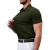 Alimens & Gentle Men’s Short Sleeve Dress Shirts Stretch Regular Fit Shirt Casual Button Down Business Shirts(Dark Green)