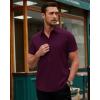 Alimens & Gentle Men’s Short Sleeve Dress Shirts Stretch Regular Fit Shirt Casual Button Down Business Shirts(Deep Purple)