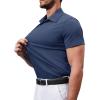 Alimens & Gentle Men’s Short Sleeve Dress Shirts Stretch Regular Fit Shirt Casual Button Down Business Shirts(Grayish Blue)