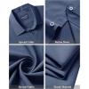 Alimens & Gentle Men’s Short Sleeve Dress Shirts Stretch Regular Fit Shirt Casual Button Down Business Shirts(Grayish Blue)