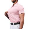 Alimens & Gentle Men’s Short Sleeve Dress Shirts Stretch Regular Fit Shirt Casual Button Down Business Shirts(Pink)