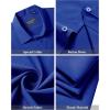 Alimens & Gentle Men’s Short Sleeve Dress Shirts Stretch Regular Fit Shirt Casual Button Down Business Shirts(Royal Blue)
