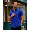 Alimens & Gentle Men’s Short Sleeve Dress Shirts Stretch Regular Fit Shirt Casual Button Down Business Shirts(Royal Blue)