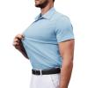 Alimens & Gentle Men’s Short Sleeve Dress Shirts Stretch Regular Fit Shirt Casual Button Down Business Shirts(Sky Blue)