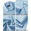 Alimens & Gentle Men’s Short Sleeve Dress Shirts Stretch Regular Fit Shirt Casual Button Down Business Shirts(Sky Blue)