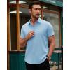 Alimens & Gentle Men’s Short Sleeve Dress Shirts Stretch Regular Fit Shirt Casual Button Down Business Shirts(Sky Blue)