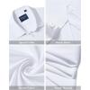 Alimens & Gentle Men’s Short Sleeve Dress Shirts Stretch Regular Fit Shirt Casual Button Down Business Shirts(White)