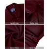 Alimens & Gentle Men’s Short Sleeve Dress Shirts Stretch Regular Fit Shirt Casual Button Down Business Shirts(Wine Red)