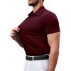 Alimens & Gentle Men’s Short Sleeve Dress Shirts Stretch Regular Fit Shirt Casual Button Down Business Shirts(Wine Red)