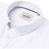 Alimens & Gentle Men’s Short Sleeve Oxford Shirt Regular Fit Button Down Collar Shirts with Pocket(All White)