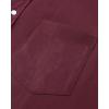 Alimens & Gentle Men’s Short Sleeve Oxford Shirt Regular Fit Button Down Collar Shirts with Pocket(Burgundy)