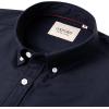 Alimens & Gentle Men’s Short Sleeve Oxford Shirt Regular Fit Button Down Collar Shirts with Pocket(Navy Blue)