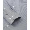 Alimens & Gentle Men’s Stripe Dress Shirts Transitional Weather Long Sleeve Casual Button Down Business Shirt Poplin Top(Black)