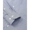 Alimens & Gentle Men’s Stripe Dress Shirts Transitional Weather Long Sleeve Casual Button Down Business Shirt Poplin Top(Navy Blue)