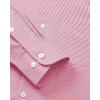 Alimens & Gentle Men’s Stripe Dress Shirts Transitional Weather Long Sleeve Casual Button Down Business Shirt Poplin Top(Red)