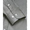 Alimens & Gentle Men’s Striped Dress Shirt Button Down Regular Fit Shirts Casual Business Transitional Weather(Black White Stripe)