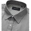 Alimens & Gentle Men’s Striped Dress Shirt Button Down Regular Fit Shirts Casual Business Transitional Weather(Black White Stripe)