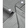 Alimens & Gentle Men’s Striped Dress Shirt Button Down Regular Fit Shirts Casual Business Transitional Weather(Black White Stripe)