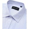 Alimens & Gentle Men’s Striped Dress Shirt Button Down Regular Fit Shirts Casual Business Transitional Weather(Blue Pink Stripe)