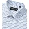 Alimens & Gentle Men’s Striped Dress Shirt Button Down Regular Fit Shirts Casual Business Transitional Weather(Dark Blue Stripe)