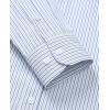 Alimens & Gentle Men’s Striped Dress Shirt Button Down Regular Fit Shirts Casual Business Transitional Weather(Dark Blue Stripe)