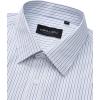 Alimens & Gentle Men’s Striped Dress Shirt Button Down Regular Fit Shirts Casual Business Transitional Weather(Gray Blue Stripe)