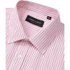 Alimens & Gentle Men’s Striped Dress Shirt Button Down Regular Fit Shirts Casual Business Transitional Weather(Red Stripe)