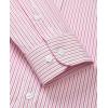 Alimens & Gentle Men’s Striped Dress Shirt Button Down Regular Fit Shirts Casual Business Transitional Weather(Red Stripe)