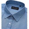 Alimens & Gentle Men’s Striped Dress Shirt Button Down Regular Fit Shirts Casual Business Transitional Weather(White Blue Stripe)