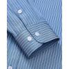 Alimens & Gentle Men’s Striped Dress Shirt Button Down Regular Fit Shirts Casual Business Transitional Weather(White Blue Stripe)