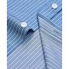 Alimens & Gentle Men’s Striped Dress Shirt Button Down Regular Fit Shirts Casual Business Transitional Weather(White Blue Stripe)