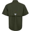 Alimens & Gentle Short Sleeve Fishing Shirt Wicking Fabric Sun Protection Casual Button Down Shirts(Army Green)