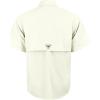 Alimens & Gentle Short Sleeve Fishing Shirt Wicking Fabric Sun Protection Casual Button Down Shirts(Beige White)