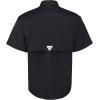Alimens & Gentle Short Sleeve Fishing Shirt Wicking Fabric Sun Protection Casual Button Down Shirts(Black)