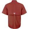 Alimens & Gentle Short Sleeve Fishing Shirt Wicking Fabric Sun Protection Casual Button Down Shirts(Burgundy)
