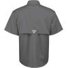 Alimens & Gentle Short Sleeve Fishing Shirt Wicking Fabric Sun Protection Casual Button Down Shirts(Dark Grey)