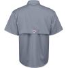 Alimens & Gentle Short Sleeve Fishing Shirt Wicking Fabric Sun Protection Casual Button Down Shirts(Grey)